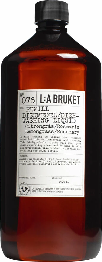 L:A Bruket Refill Dish Washing Liquid Lemongrass/Rosemary
