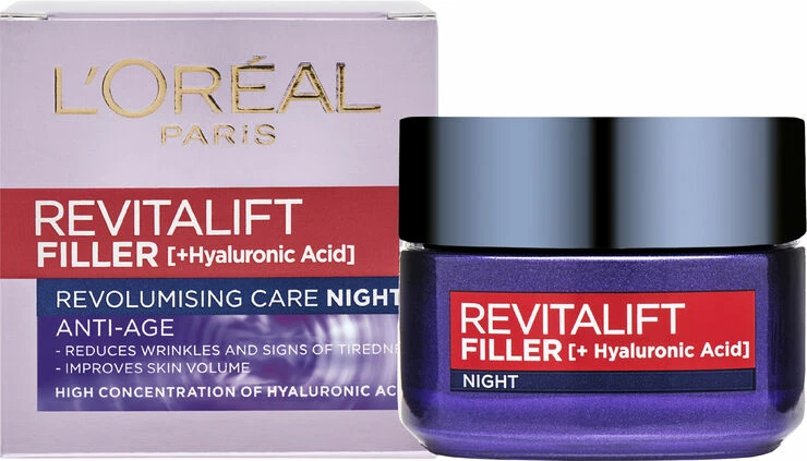 L'Oréal Paris Revitalift Filler Natcreme 50 Ml. 2 L'Oréal Paris Revitalift Filler Natcreme 50 Ml. - Billede 2