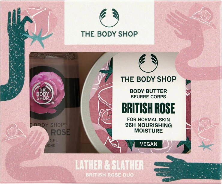 The Body Shop Lather & Slather British Rose Duo