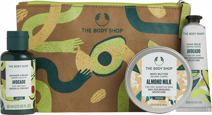 The Body Shop Lather & Slather Avocado & Almond Milk Gift Bag