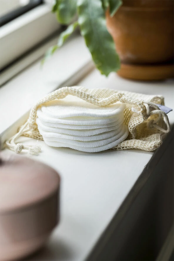 GRUMS Reusable Bamboo Cotton Pads 7 Pcs. + Laundry Bag - Billede 2