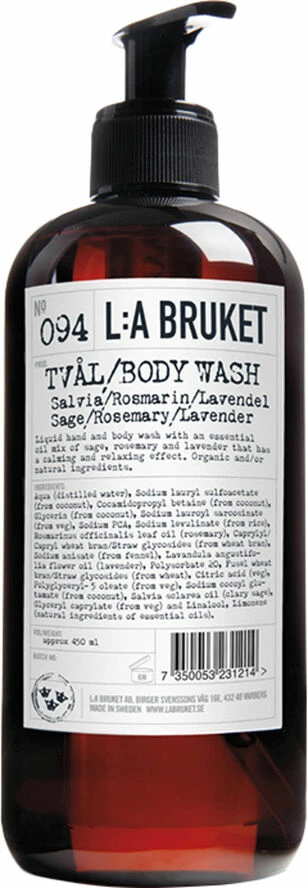 L:A Bruket Hand & Body Wash Sage/Rosemary/Lavender 450 Ml.