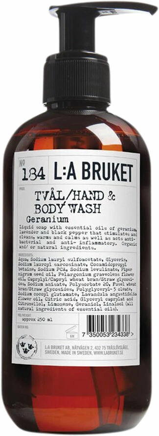 L:A Bruket Hand-Body Wash Geranium 240 Ml