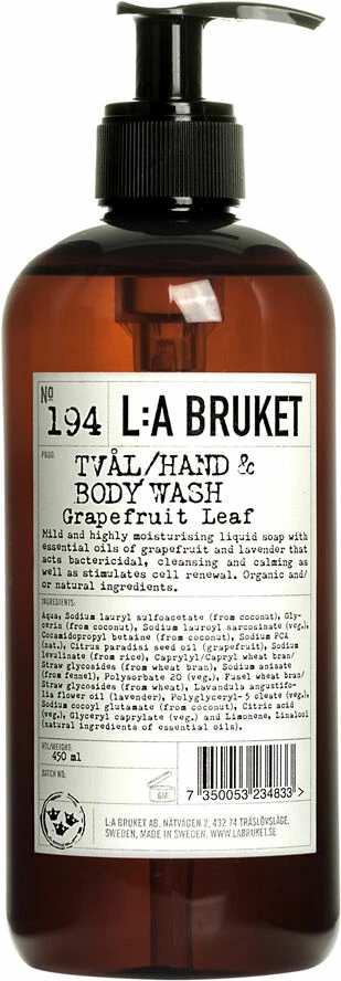 L:A Bruket Liquid Soap Grapefruit Leaf 450 Ml
